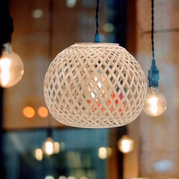 Round Bamboo Lamp - Image 2