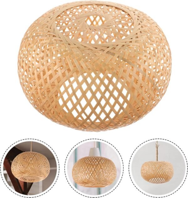 Round Bamboo Lamp - Image 3